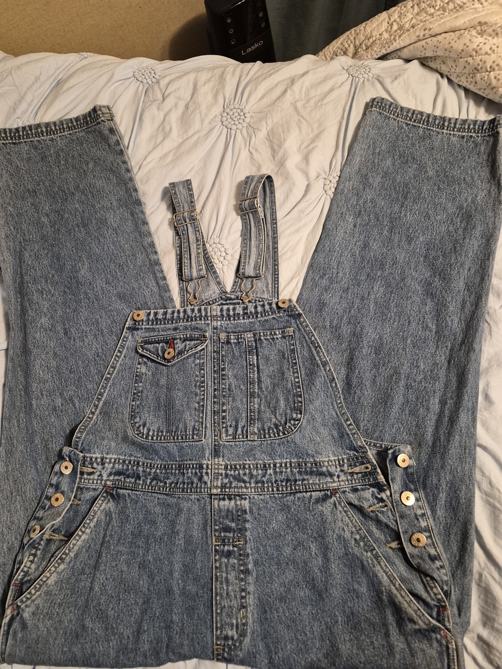 Xhilaration Light Blue Denim Overalls with Brass Hardware - Picture 2 of 3